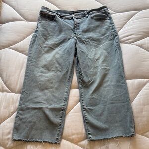 Express High-Rise Straight Ankle Jeans in Light Blue